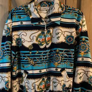 Alfred Dunner Vintage Nautical Bomber
Jacket, Coat, Wind-Breaker, Chain-Link